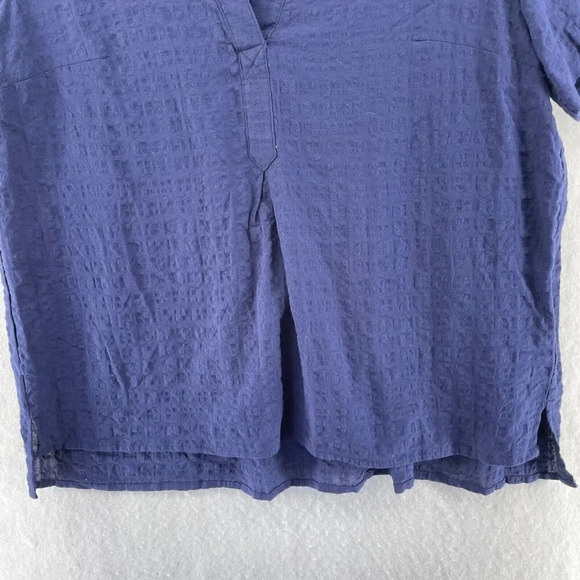 Gloria Vanderbilt Tops Womens Sz S Navy Blue Short Sleeve V Neck Pullover Blouse - Picture 7 of 10